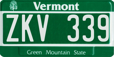 VT license plate ZKV339