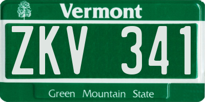VT license plate ZKV341