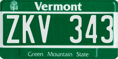 VT license plate ZKV343