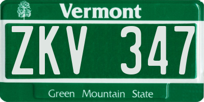 VT license plate ZKV347