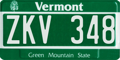 VT license plate ZKV348