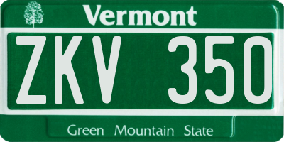 VT license plate ZKV350