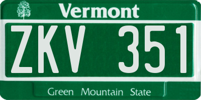 VT license plate ZKV351