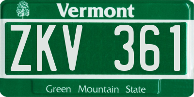 VT license plate ZKV361