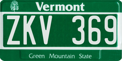 VT license plate ZKV369