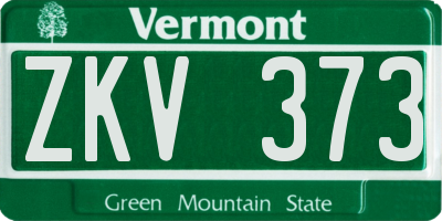 VT license plate ZKV373