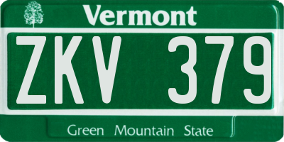 VT license plate ZKV379