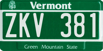 VT license plate ZKV381