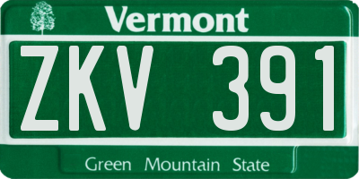VT license plate ZKV391