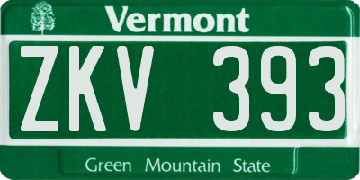VT license plate ZKV393