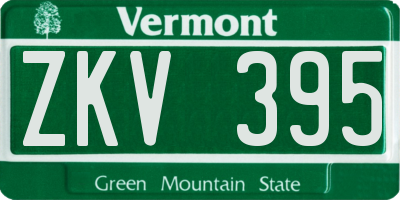 VT license plate ZKV395