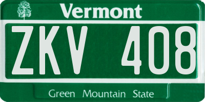 VT license plate ZKV408