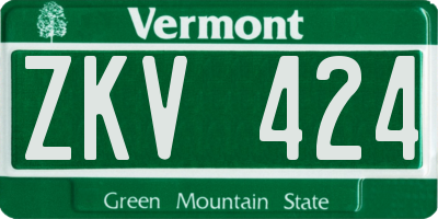 VT license plate ZKV424