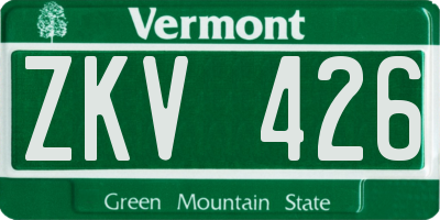 VT license plate ZKV426
