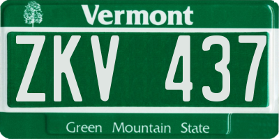 VT license plate ZKV437