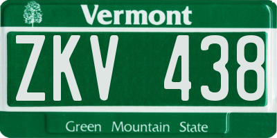 VT license plate ZKV438