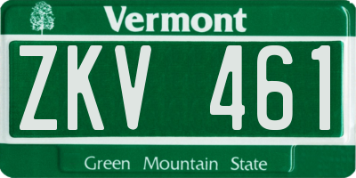 VT license plate ZKV461