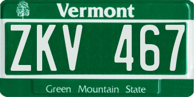 VT license plate ZKV467