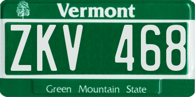 VT license plate ZKV468