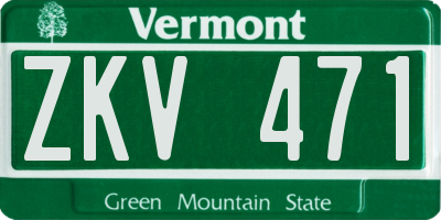 VT license plate ZKV471
