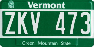 VT license plate ZKV473