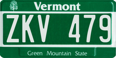 VT license plate ZKV479
