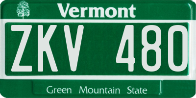 VT license plate ZKV480