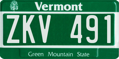 VT license plate ZKV491