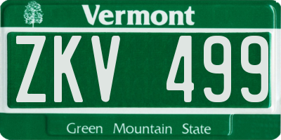 VT license plate ZKV499