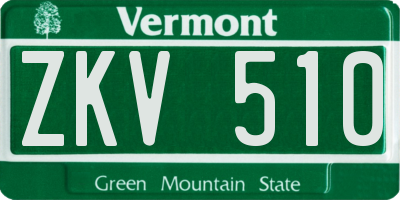 VT license plate ZKV510