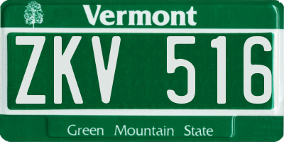VT license plate ZKV516