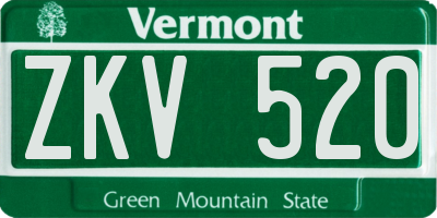 VT license plate ZKV520