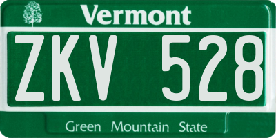 VT license plate ZKV528