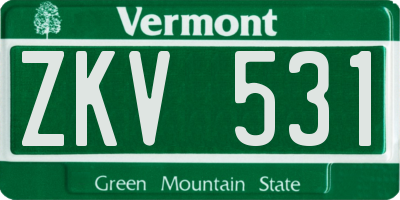 VT license plate ZKV531