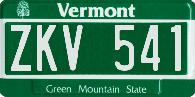 VT license plate ZKV541
