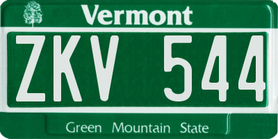 VT license plate ZKV544