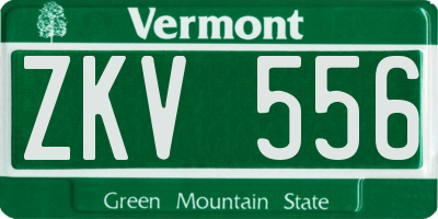 VT license plate ZKV556