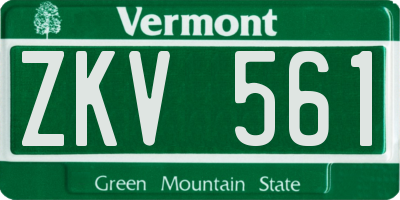 VT license plate ZKV561