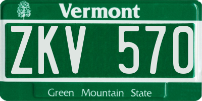 VT license plate ZKV570