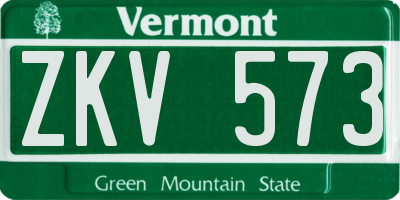 VT license plate ZKV573