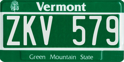 VT license plate ZKV579
