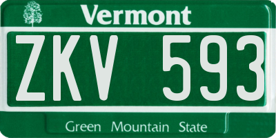 VT license plate ZKV593