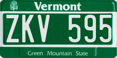 VT license plate ZKV595