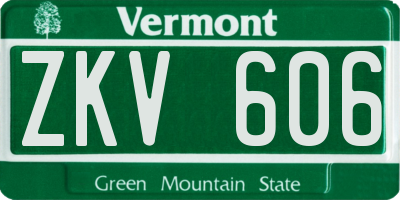 VT license plate ZKV606