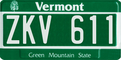 VT license plate ZKV611