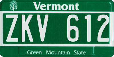 VT license plate ZKV612