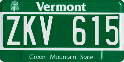 VT license plate ZKV615