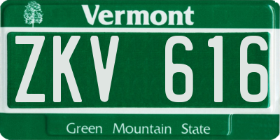 VT license plate ZKV616