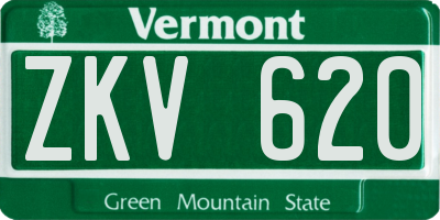 VT license plate ZKV620