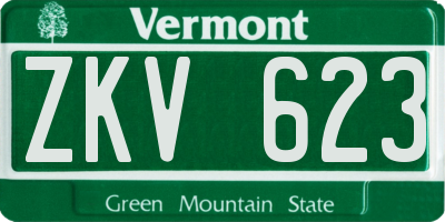 VT license plate ZKV623